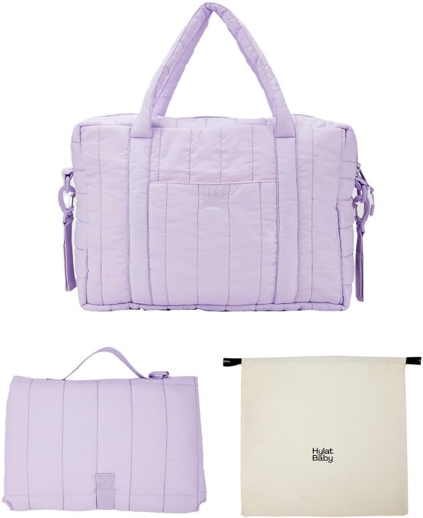 Wickeltasche mit Wickelunterlage und Tasche, Violett Wickeltasche