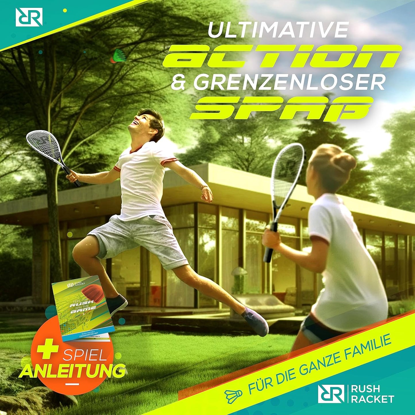 RS3 Speed Badminton Set mit Feldmarkierungen, 1. Weiss