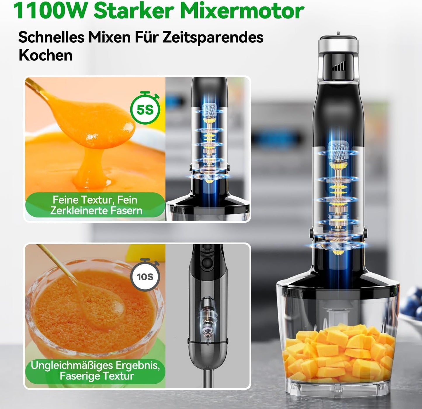 Stabmixer Set, Silber