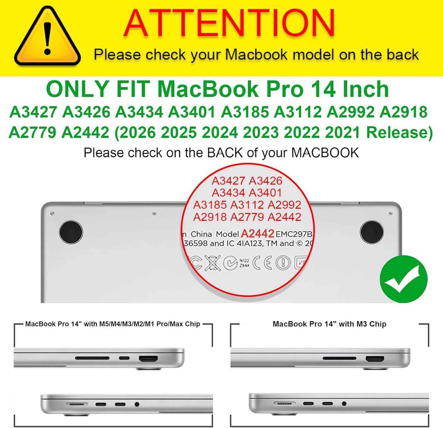 Schutzhülle für MacBook Pro 14 Zoll, Schwarz(Glitzer) Macbook Pro 14''