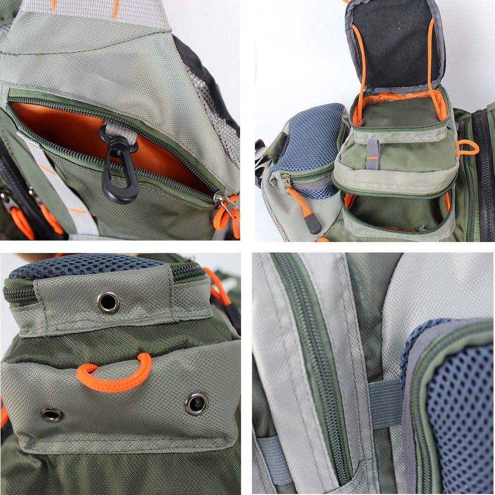 Fliegenfischen Weste mit Multi-Taschen, Einheitsgröße Grün
