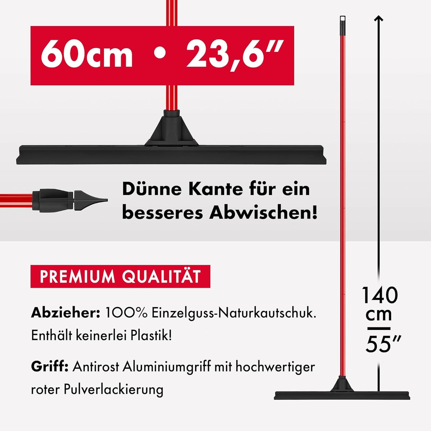 Wasserschieber Bodenabzieher mit 140cm Griff