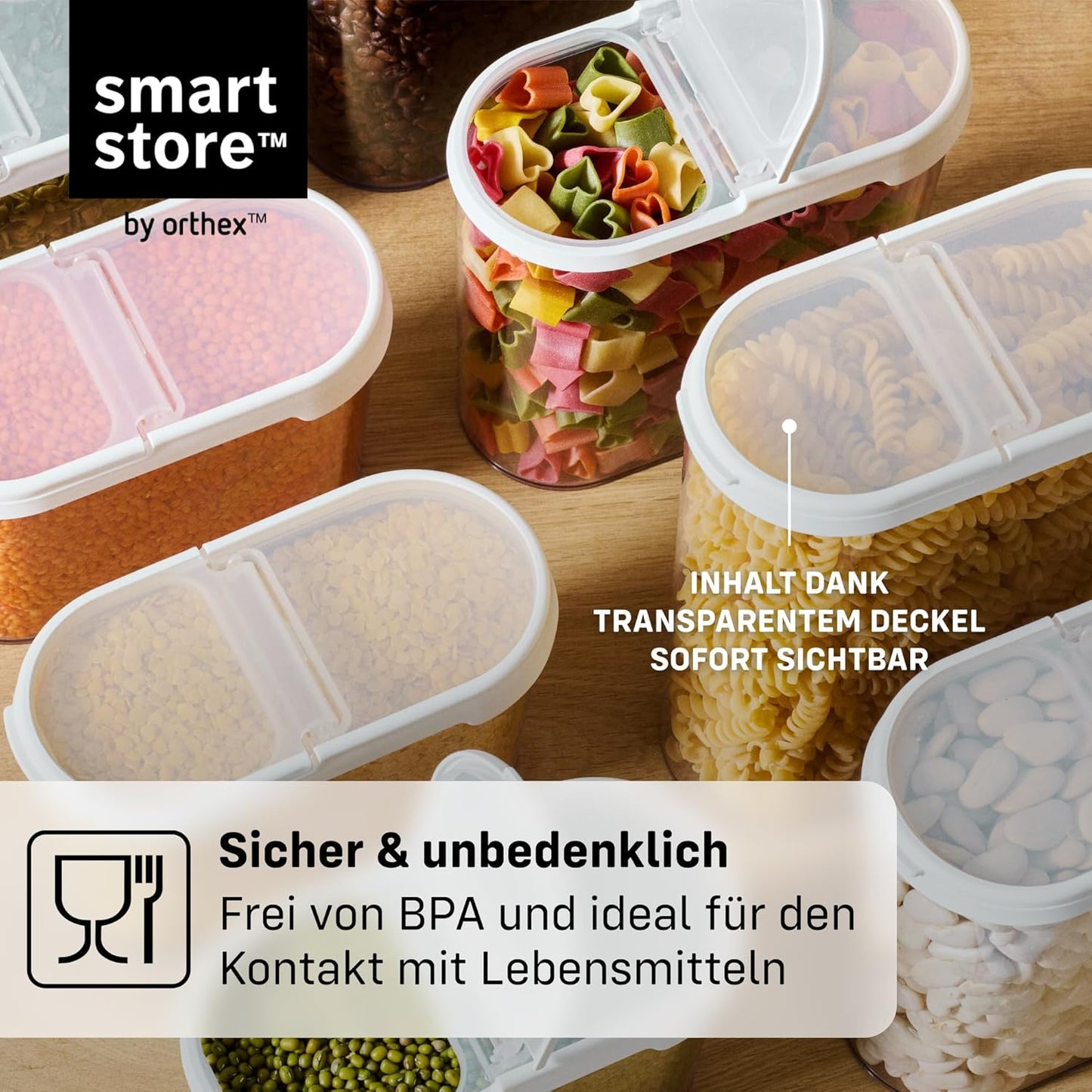 Flip Vorratsdosen, 2-teilig, 1,1 L / 2er-Set mit Klappdeckel