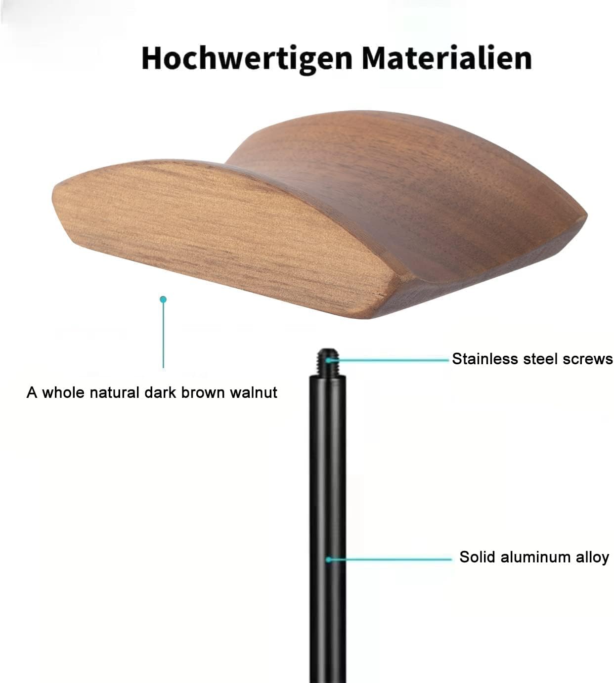 Kopfhörerständer, Walnussholz