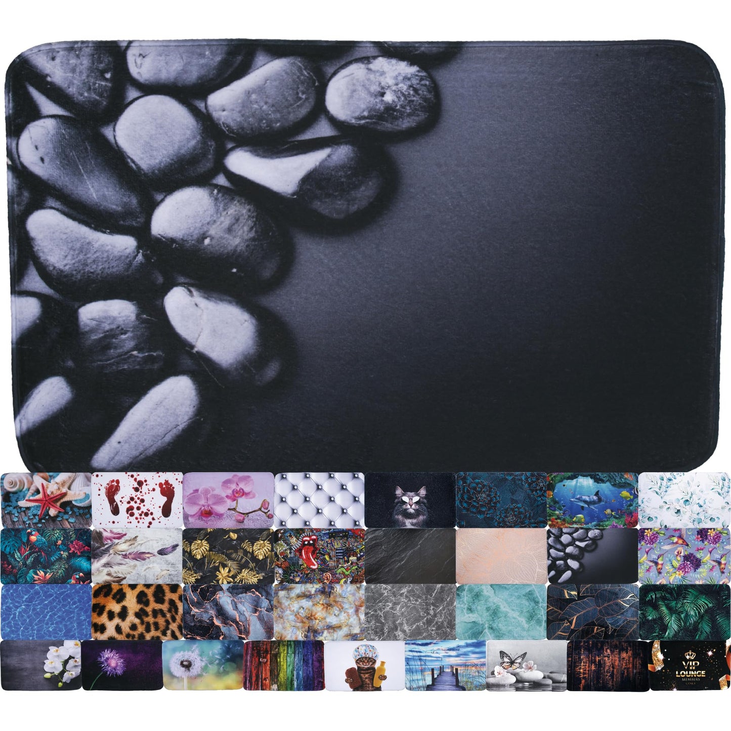 Rutschfester Badteppich, Hot Stones 50 x 80 cm (Rechteckig)