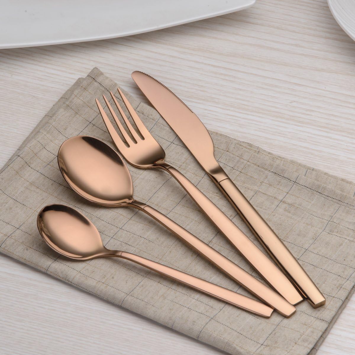 Besteckset für 6 Personen (24-teilig), Roségold 5. Roségold