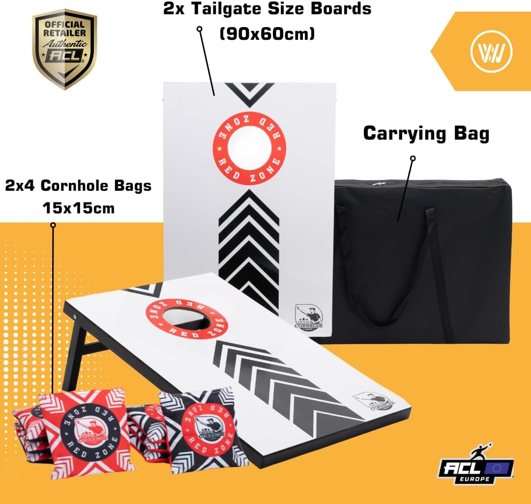 Cornhole-Set inkl. Tragetasche, 90x60 MDF RED Zone inkl. Tragetasche