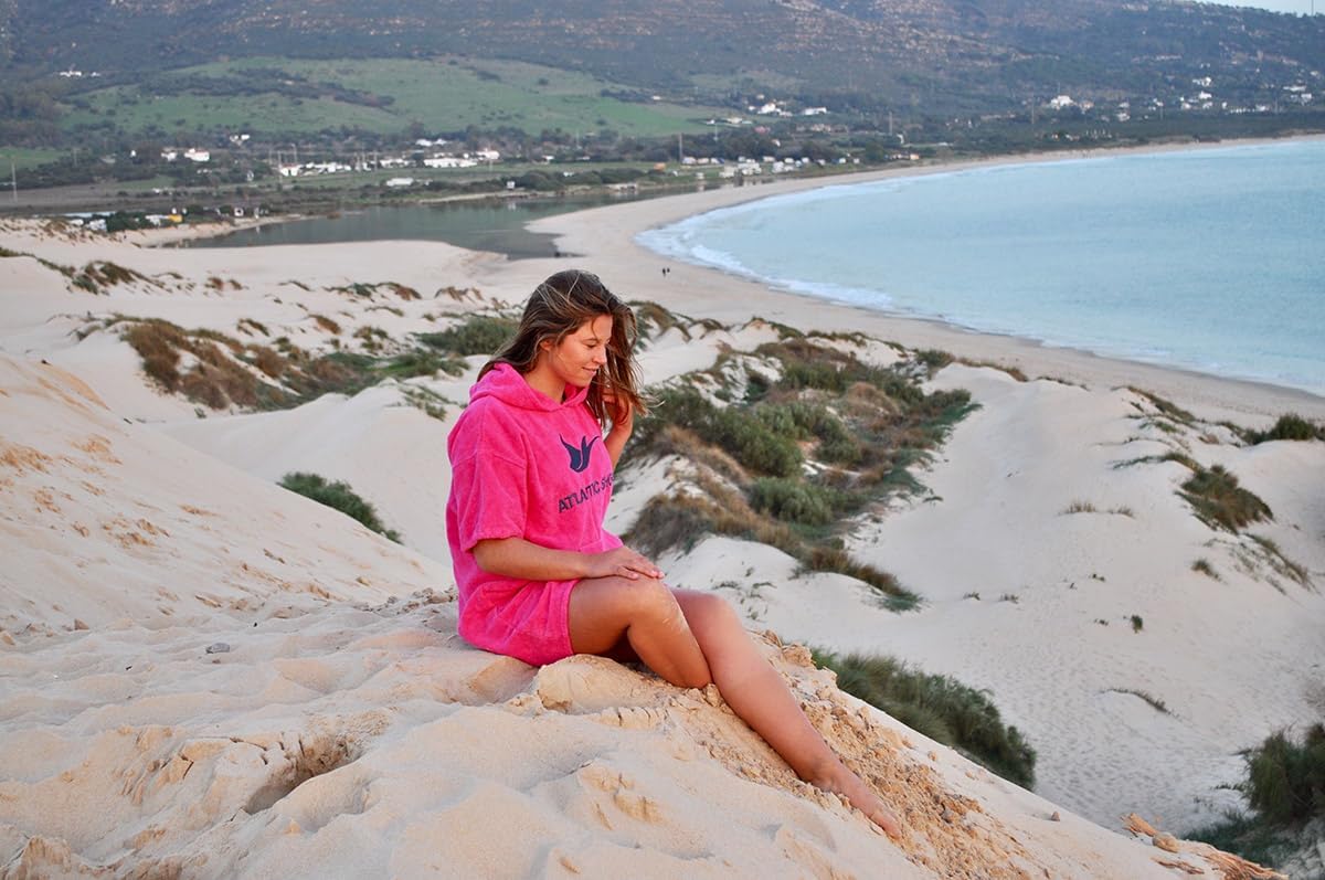 Surf Poncho mit Kapuze, S-M Rosa