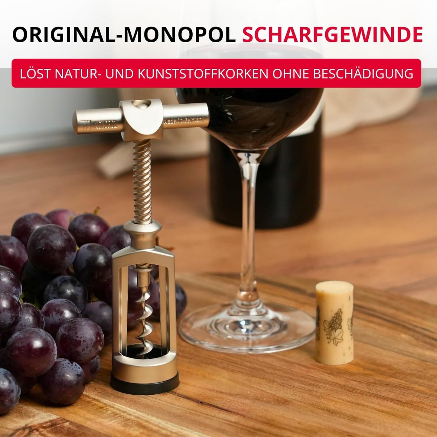 Glockenkorkenzieher "Chianti" in GK edelmattiert 15.5x7x3, Edelmattiert