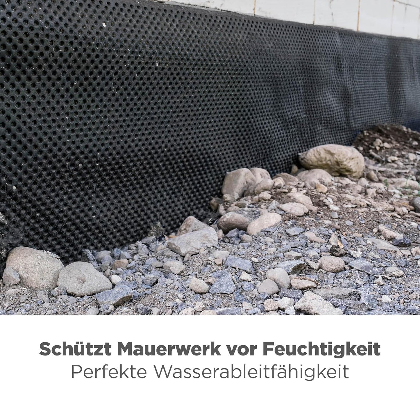 Noppenbahn HDPE Drainage- und Grundmauerschutz, 0,80 m x 6 m schwarz 1