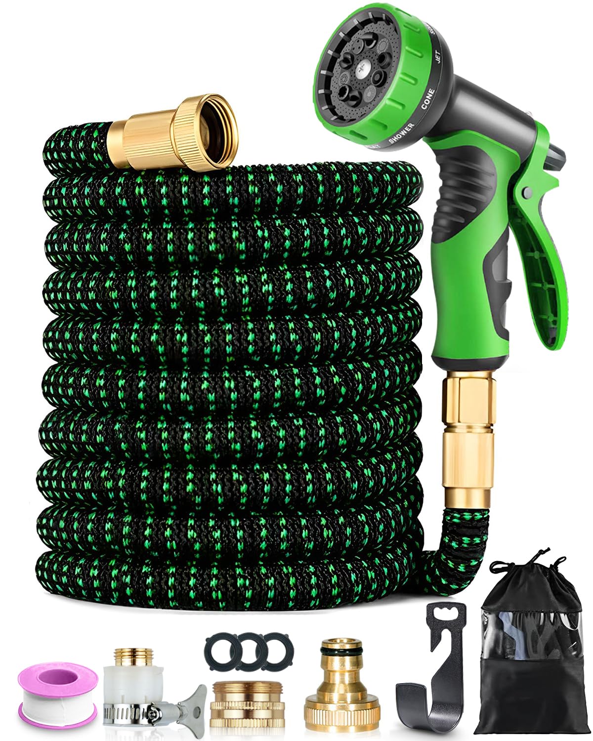 Flexibler Gartenschlauch, 30m, Grün-30m