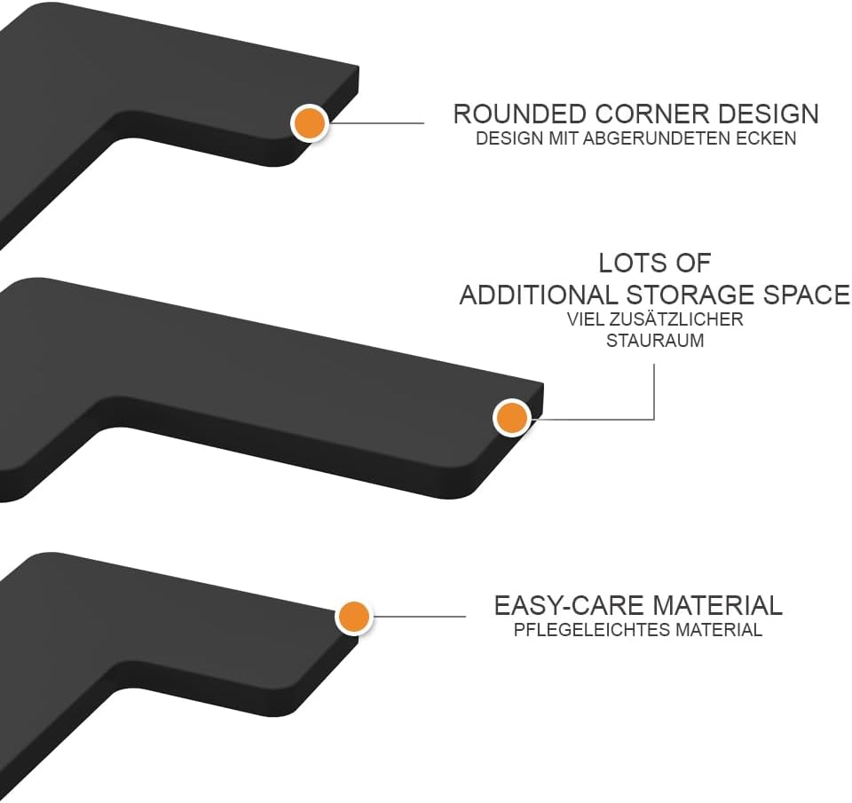 3-teiliges Eckregal Curva-Set, Schwarz