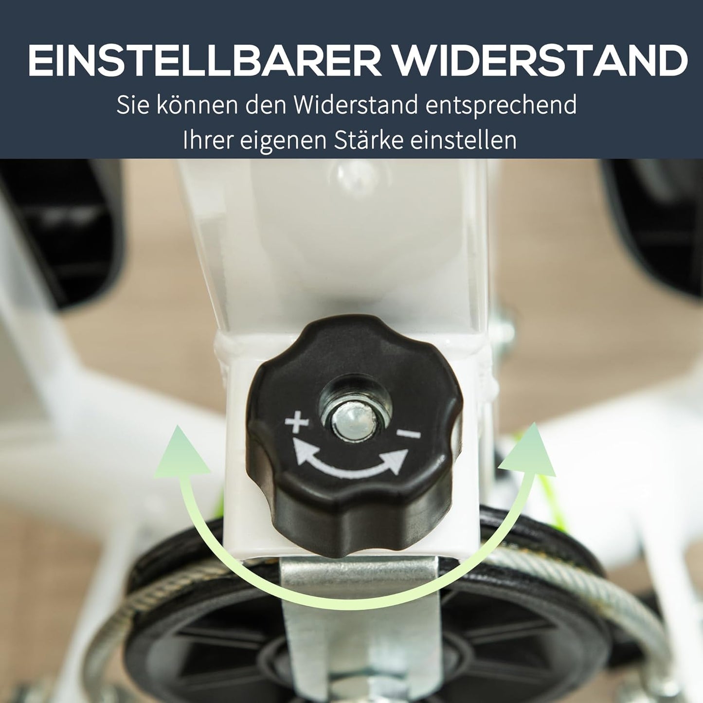 Fitness Swing Stepper mit LCD-Schirm und Handgriff, Grün+Schwarz