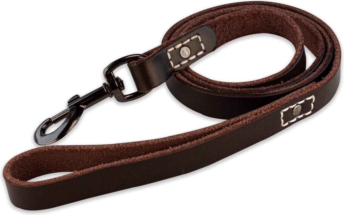 Hundeleine mit Naht, 140 cm, Braun/Schwarz 140cm