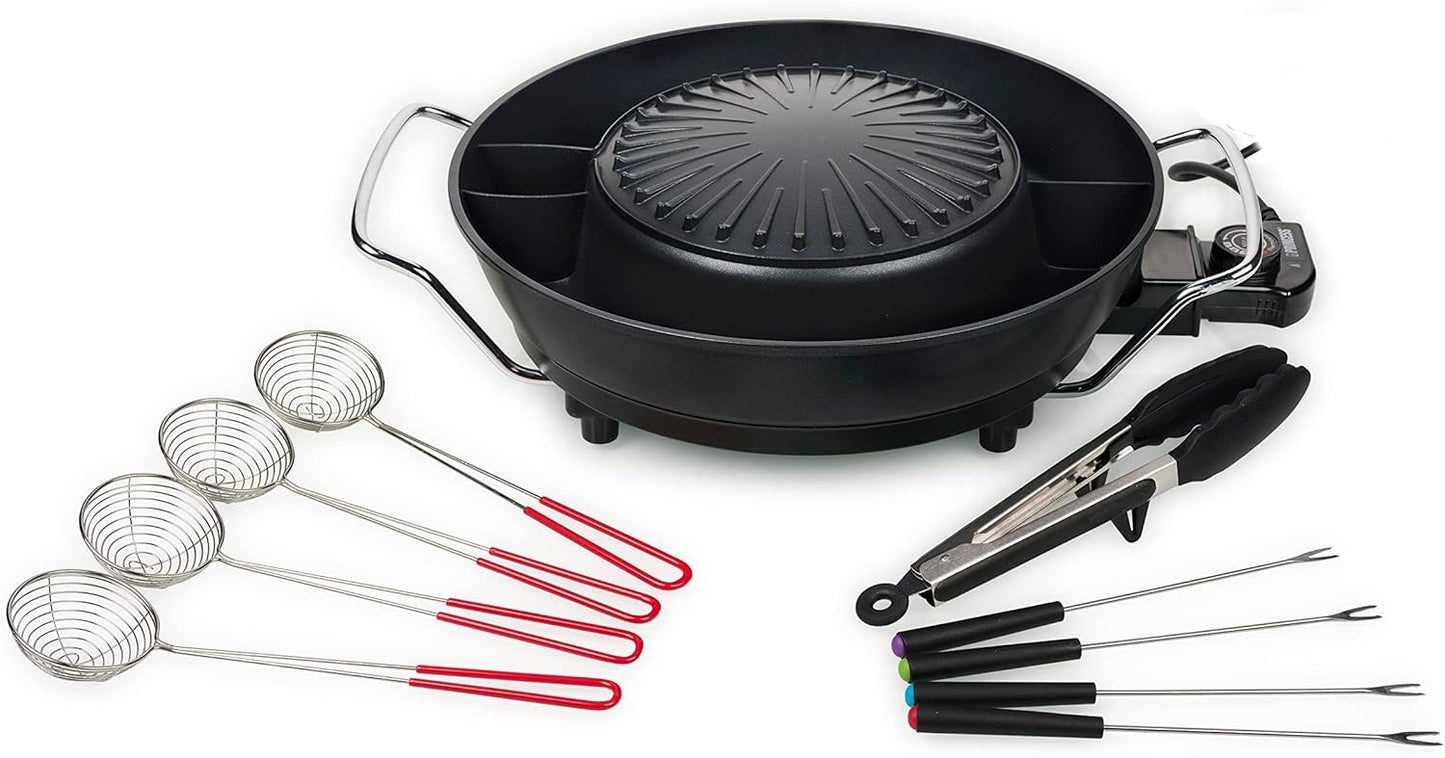 PZ-9131 - Koreanischer Grill & Hot Pot für 4 Personen, Koreanischer Hot Pot & Grill 36 cm ⌀