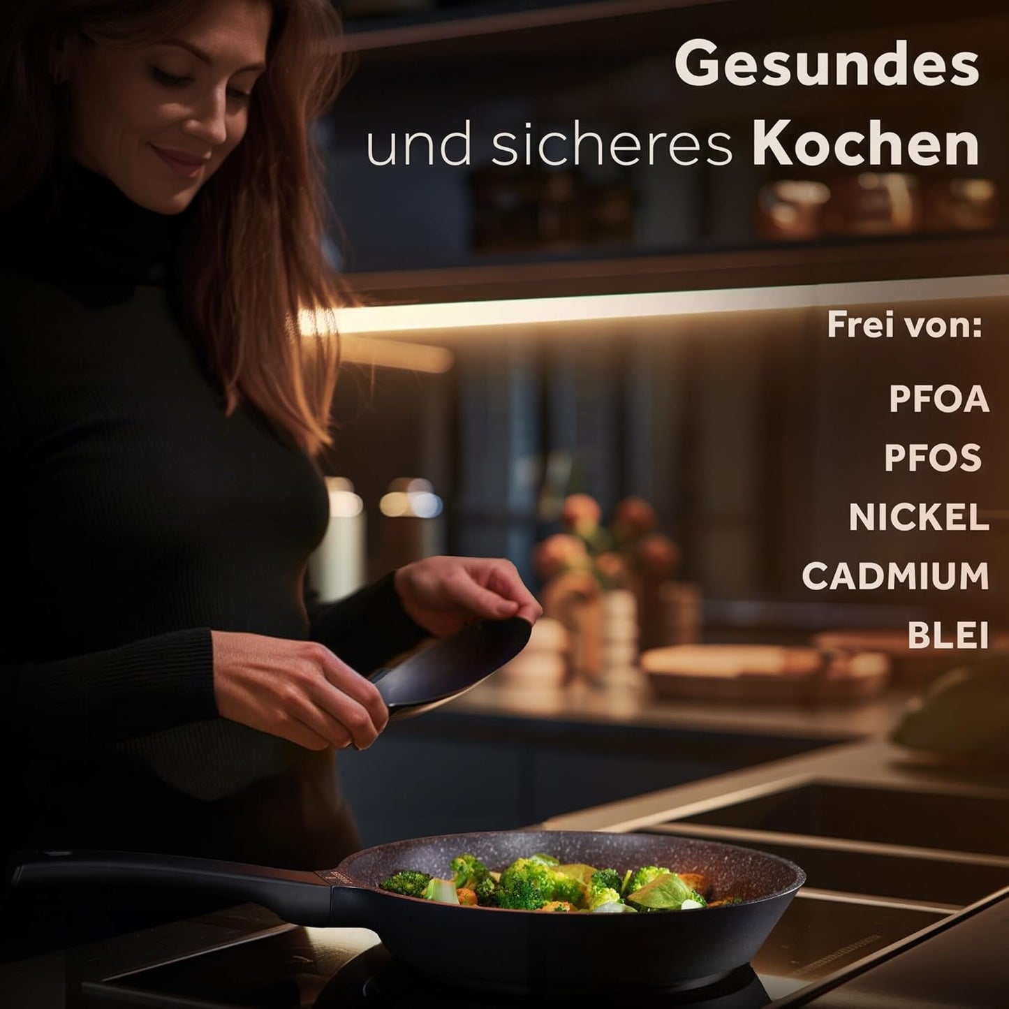 Hochwertige Bratpfanne 28 cm, Antihaft, Induktion geeignet, 28 cm