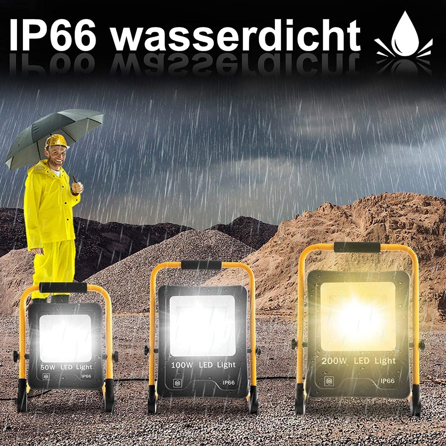LED-Baustrahler, 100w Warmweiss
