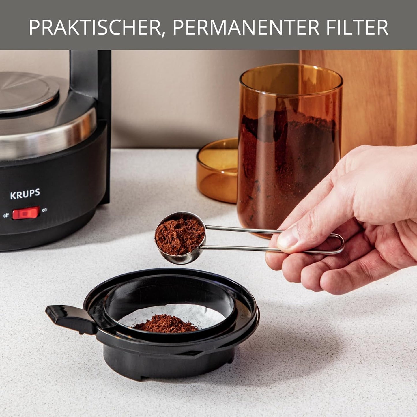 Filterkaffeemaschine T8 mit permanentem Filter, Single