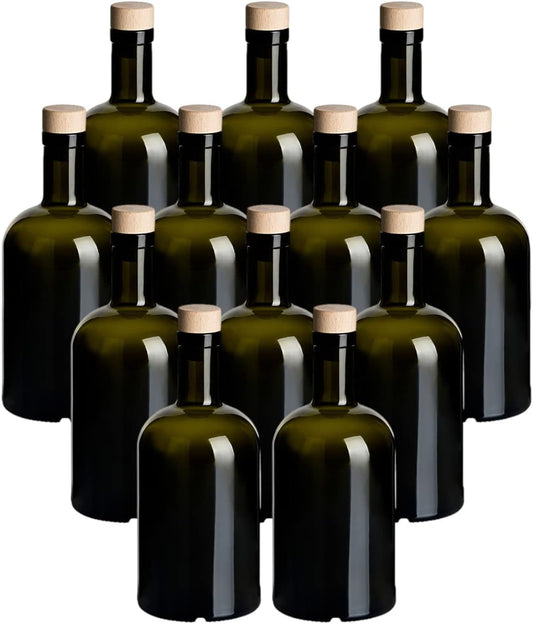 12er Glasflaschen-Set, Dunkelgrün/Hgk - 500ml 12 Stück - 500ml