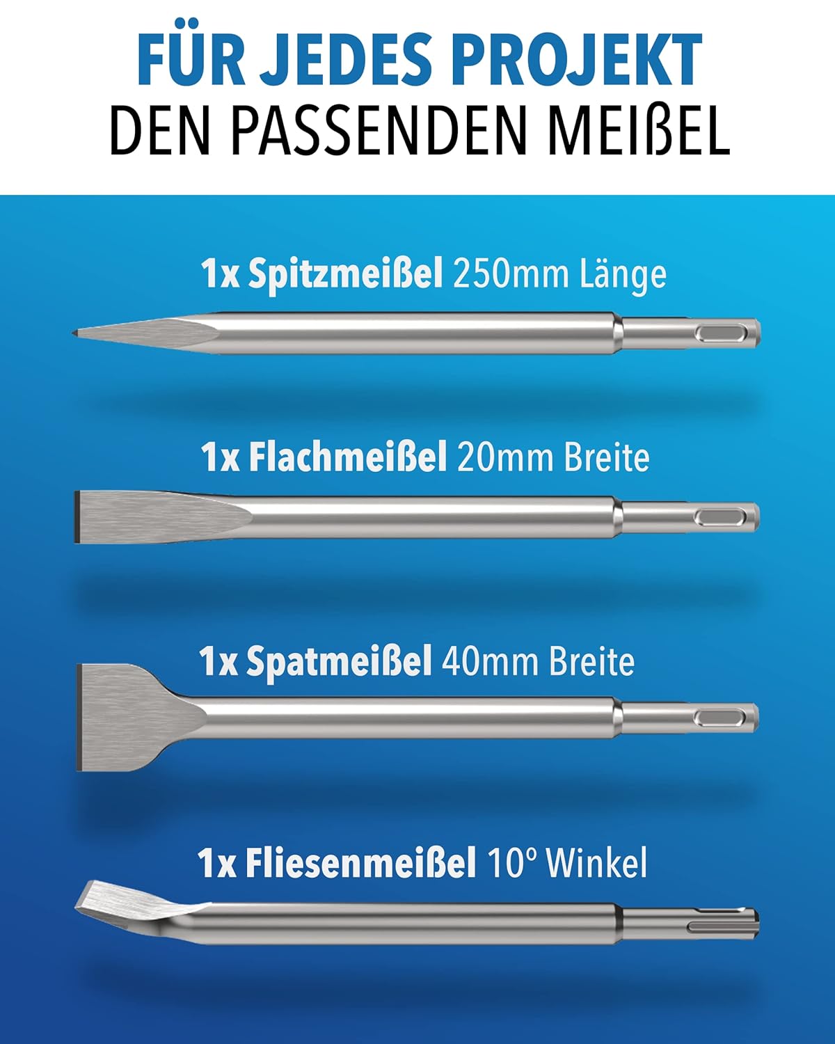 4-teiliges Meissel Set