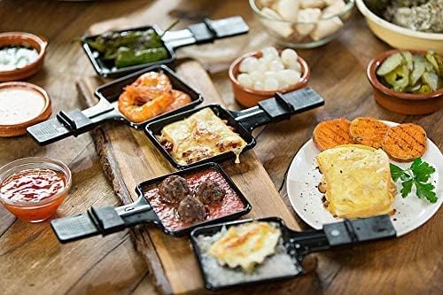 8 x antihaftbeschichtete Raclette-Pfannen, 8 Quadrat