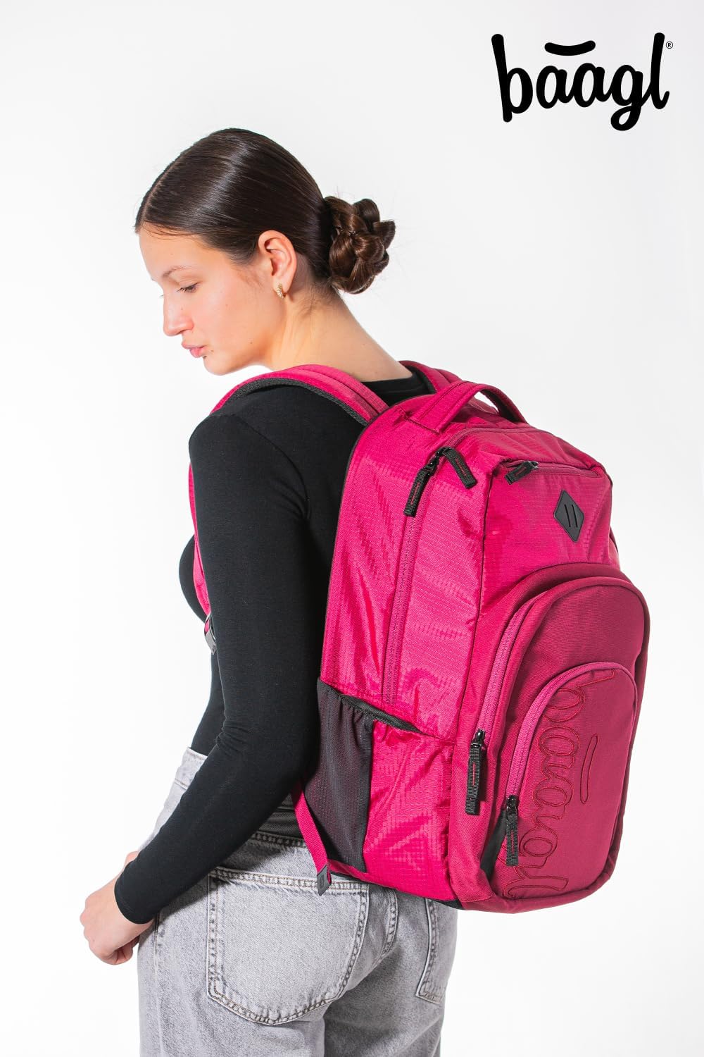 3-teiliges Schulrucksack-Set, Ruby