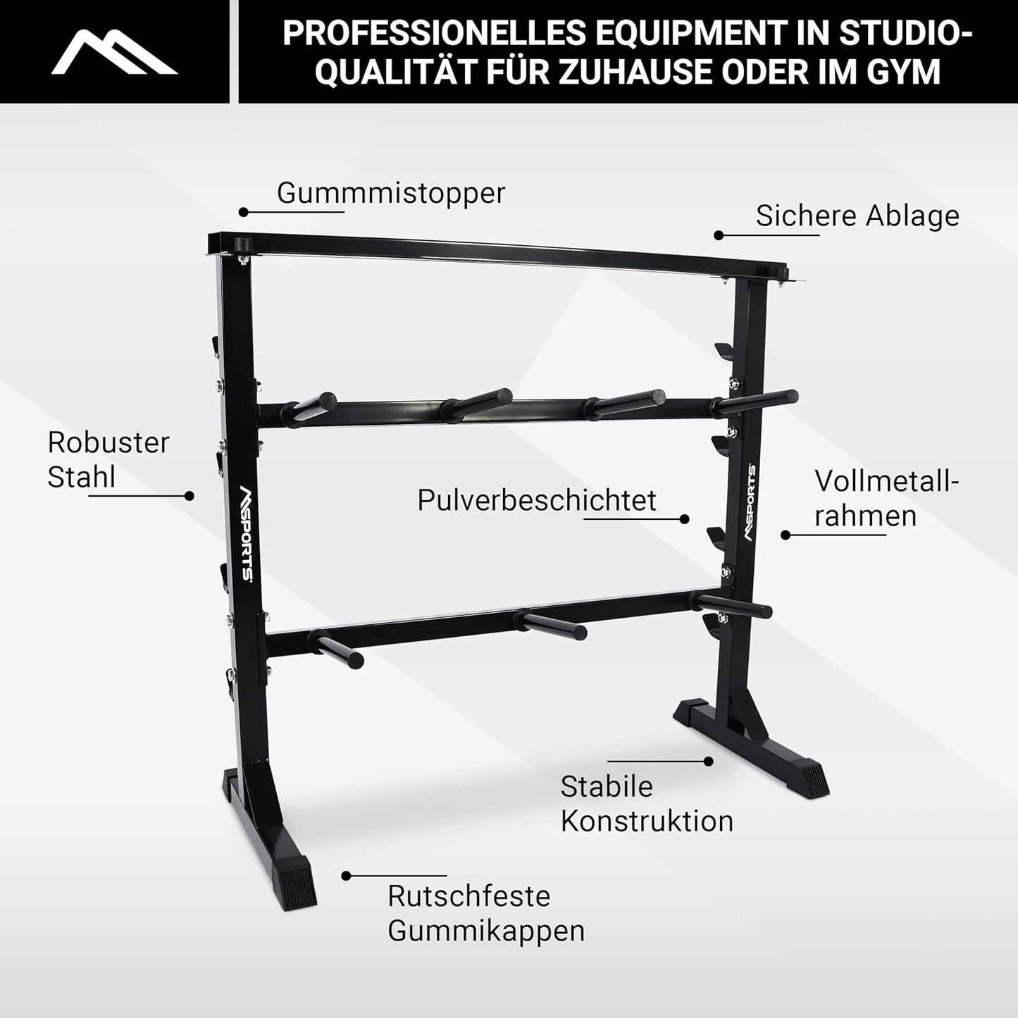 Multifunktionale Hantelablage