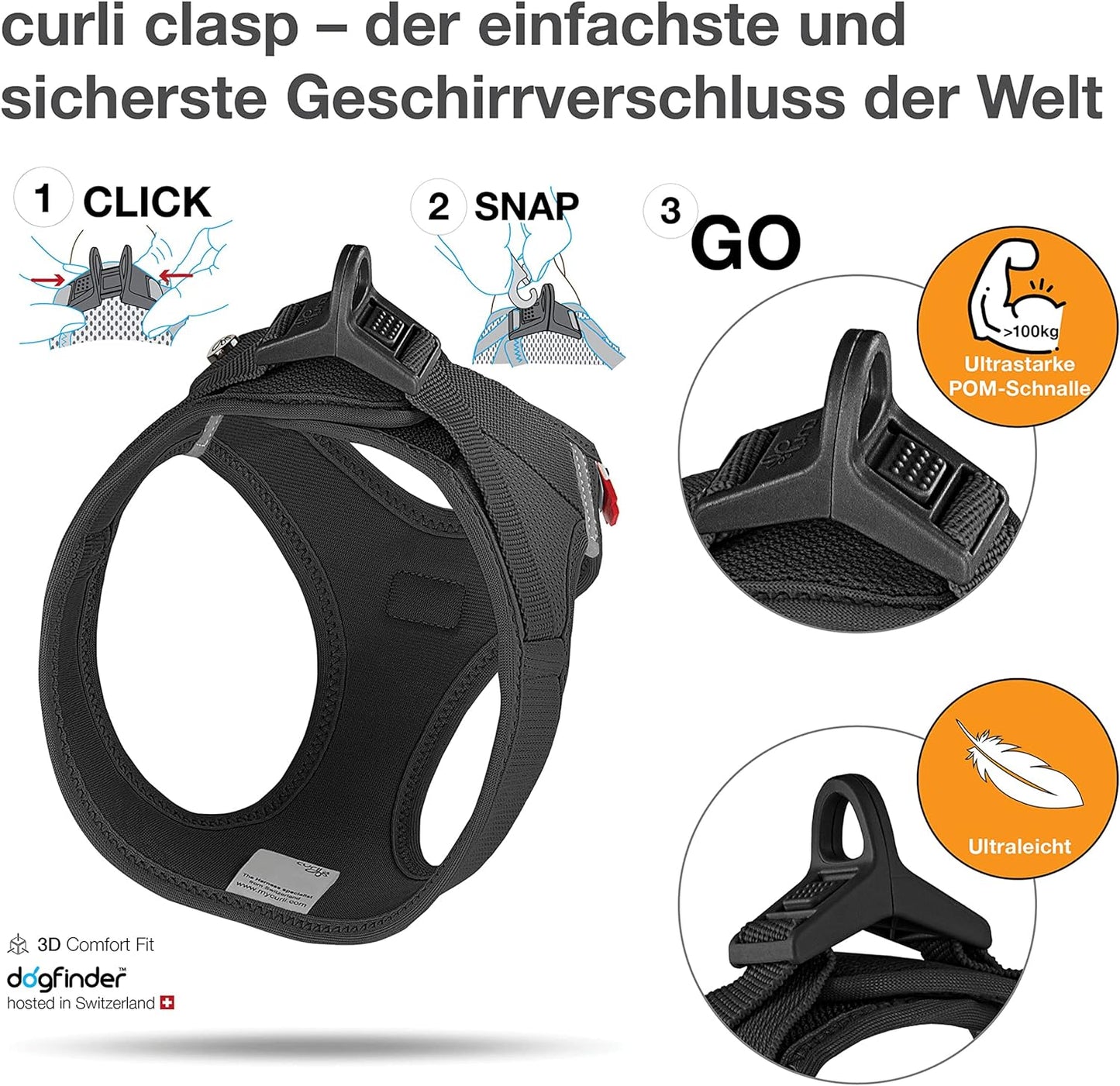 Geschirr Vest Air-Mesh, Schwarz L Einfarbig
