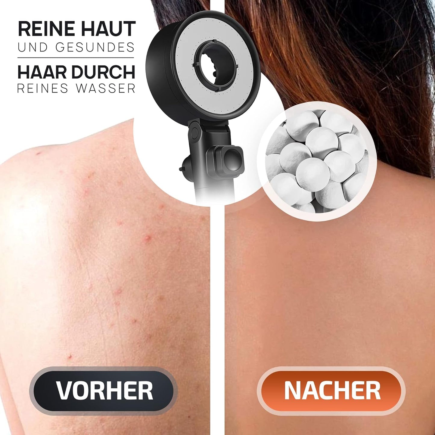 Duschkopf mit Filter & Booster Modus, Matt Schwarz