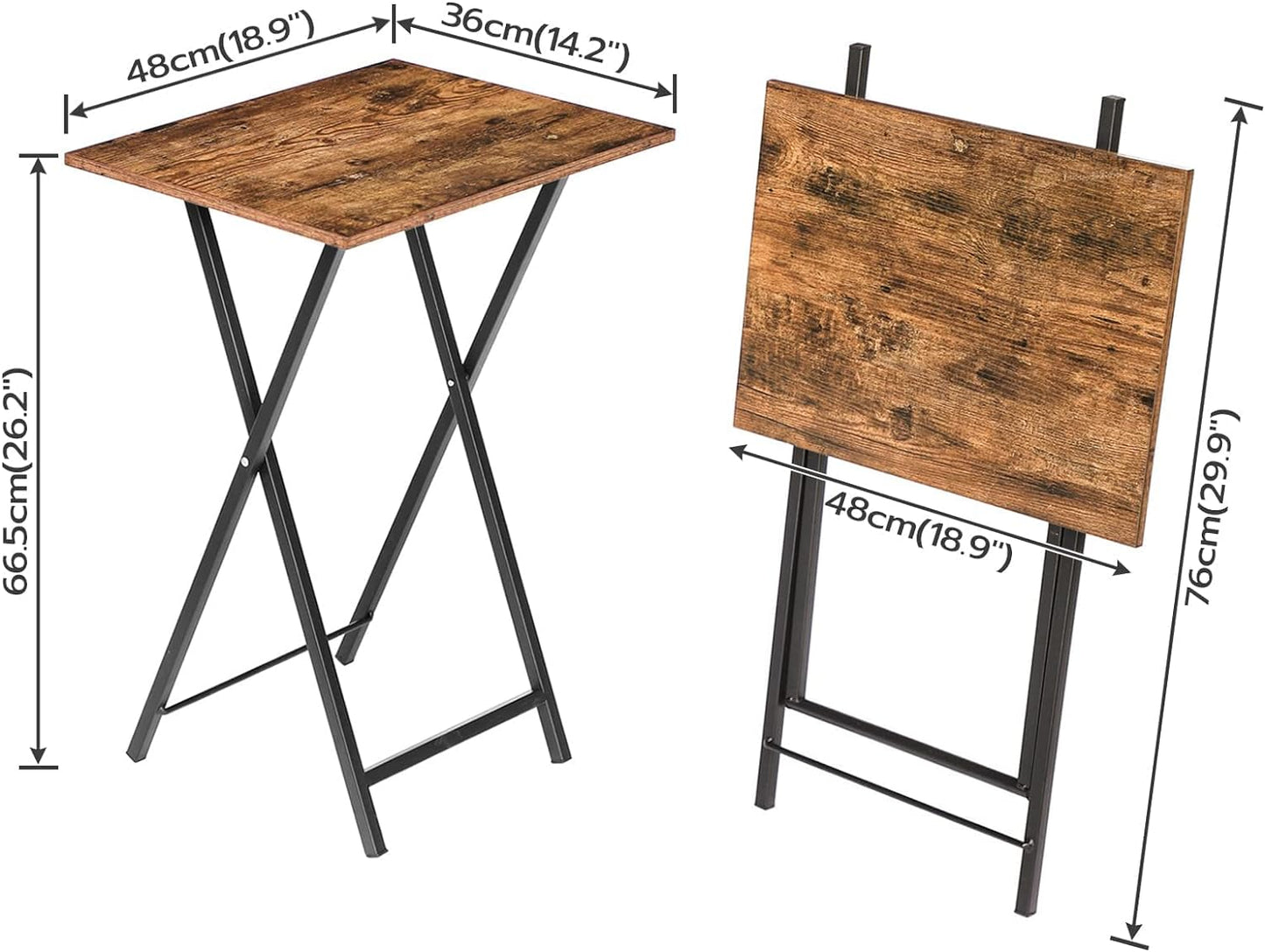 Beistelltisch EBF25BZ01, Dunkelbraun + Schwarz