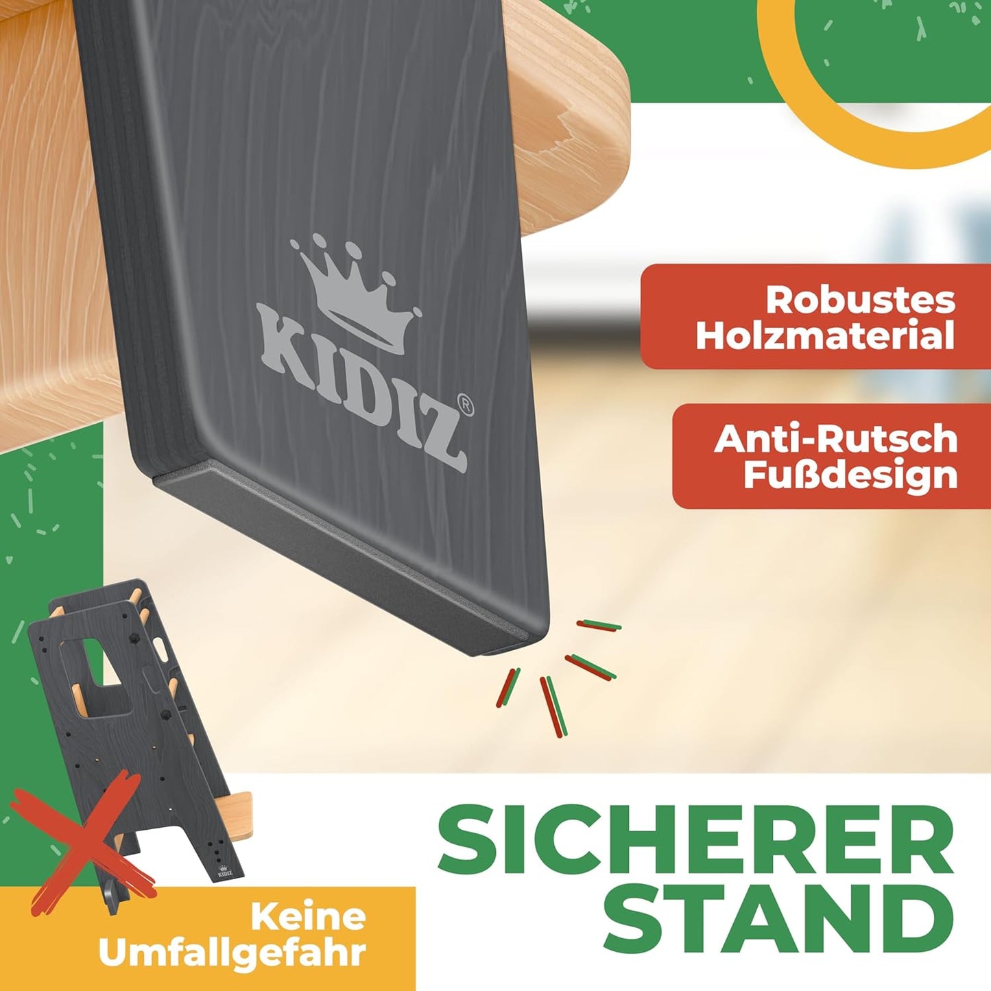 Lernturm für Kinder, Anthrazit & Kiefer