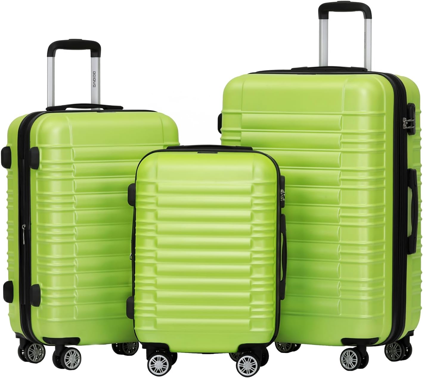 3-teiliges Hartschalen-Koffer-Set, Grün Set