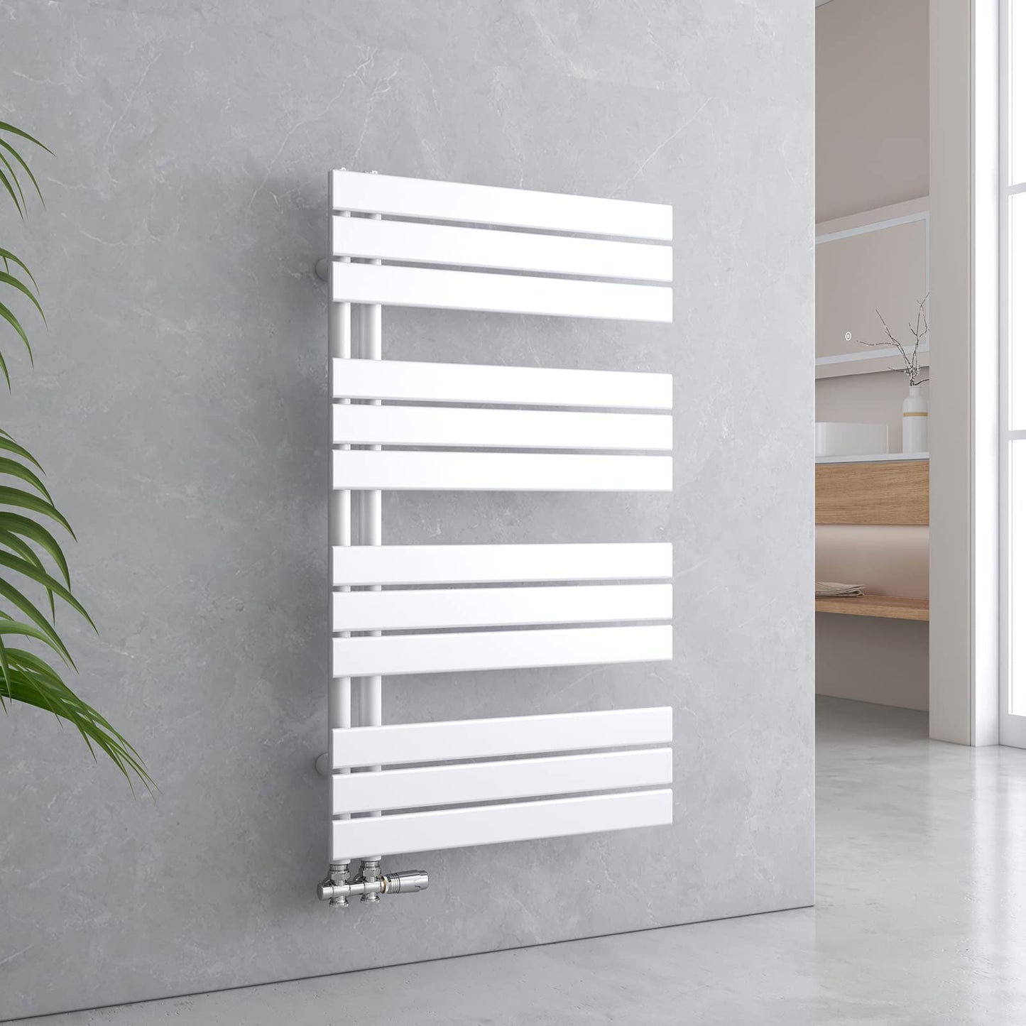Handtuchwärmer mit Seitenanschluss, Weiss 1041x600 mm