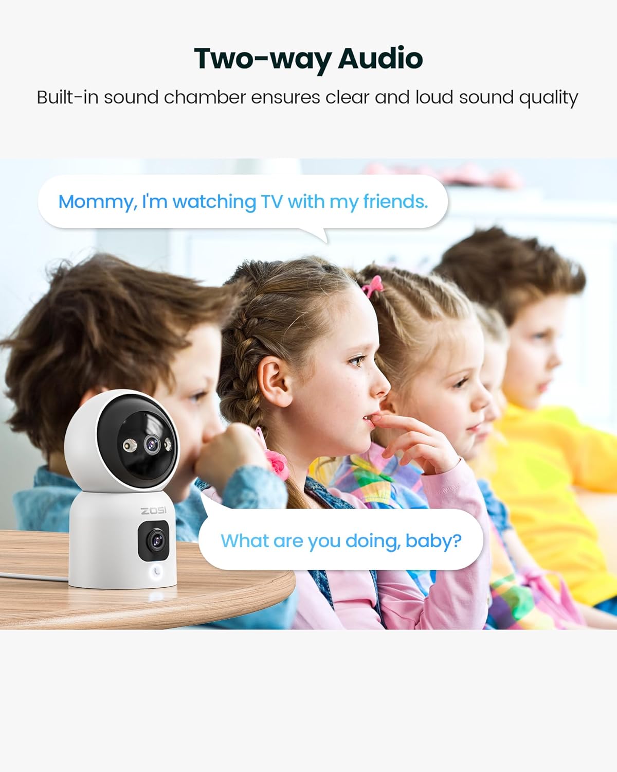 Überwachungskamera mit Dual-Objektiv und KI-Erkennung, Weiss 3MP+3MP Dual Kamera