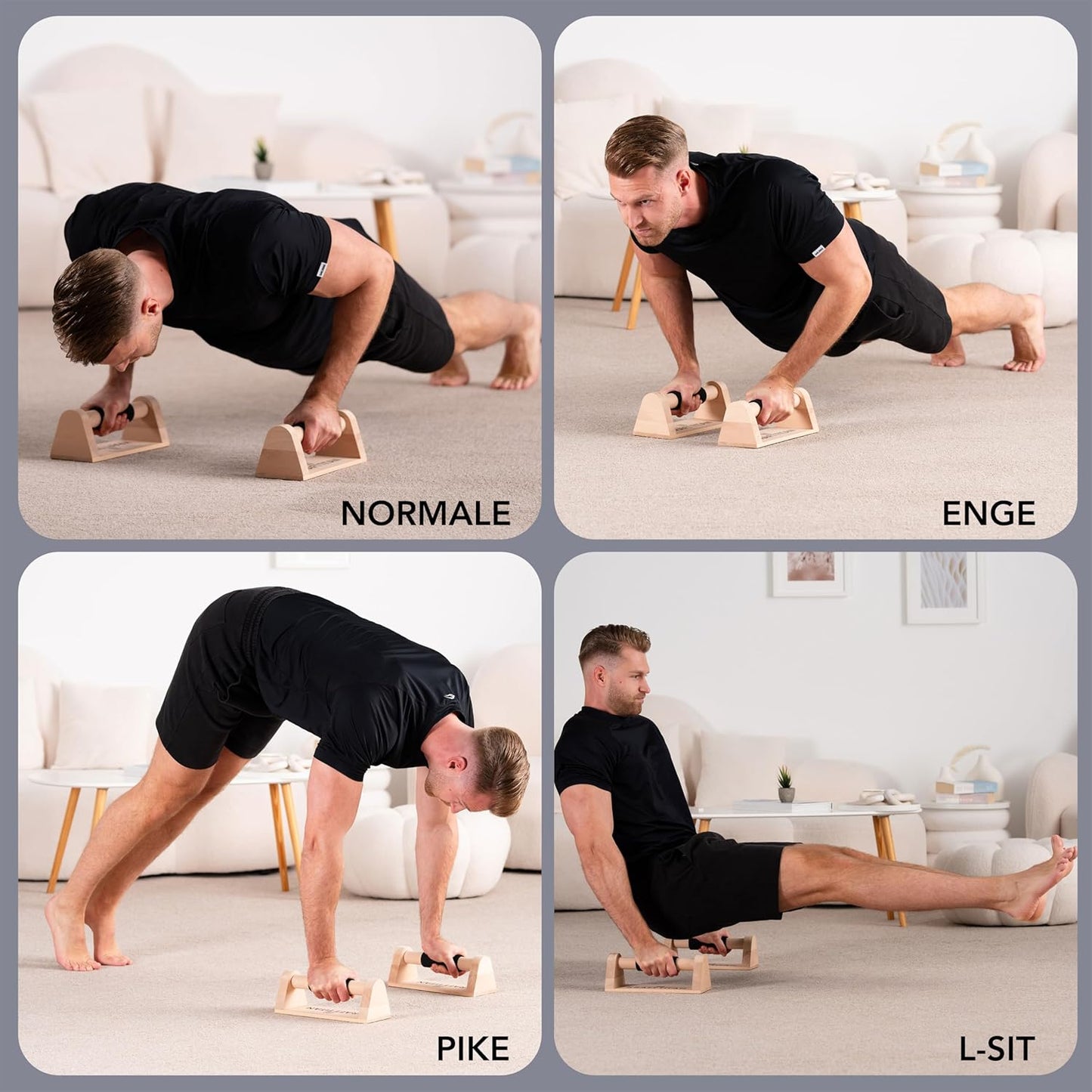 Ergonomische Liegestützgriffe rutschfest