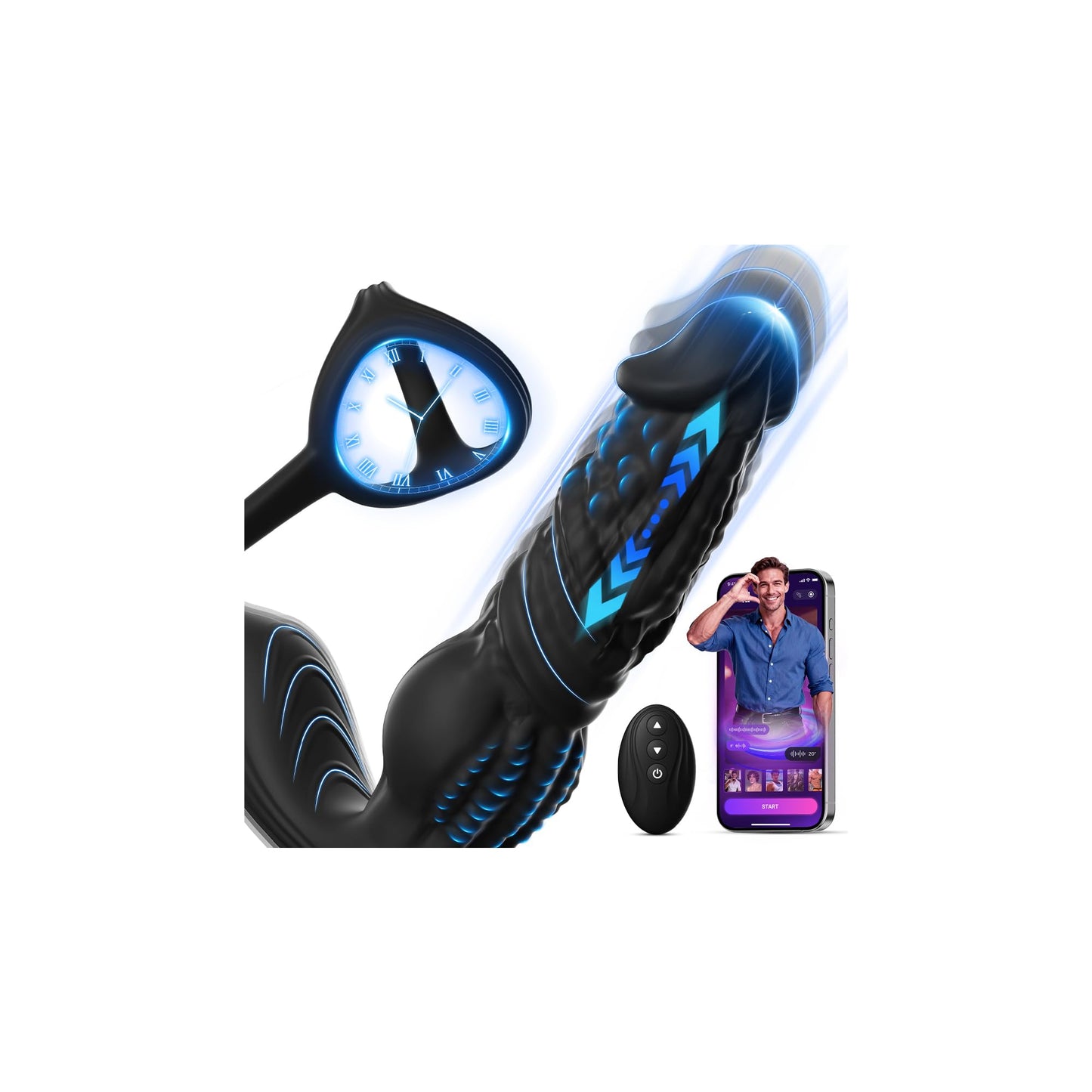 Prostata-Stimulator mit Penisring und 9 Vibrationsmodi
