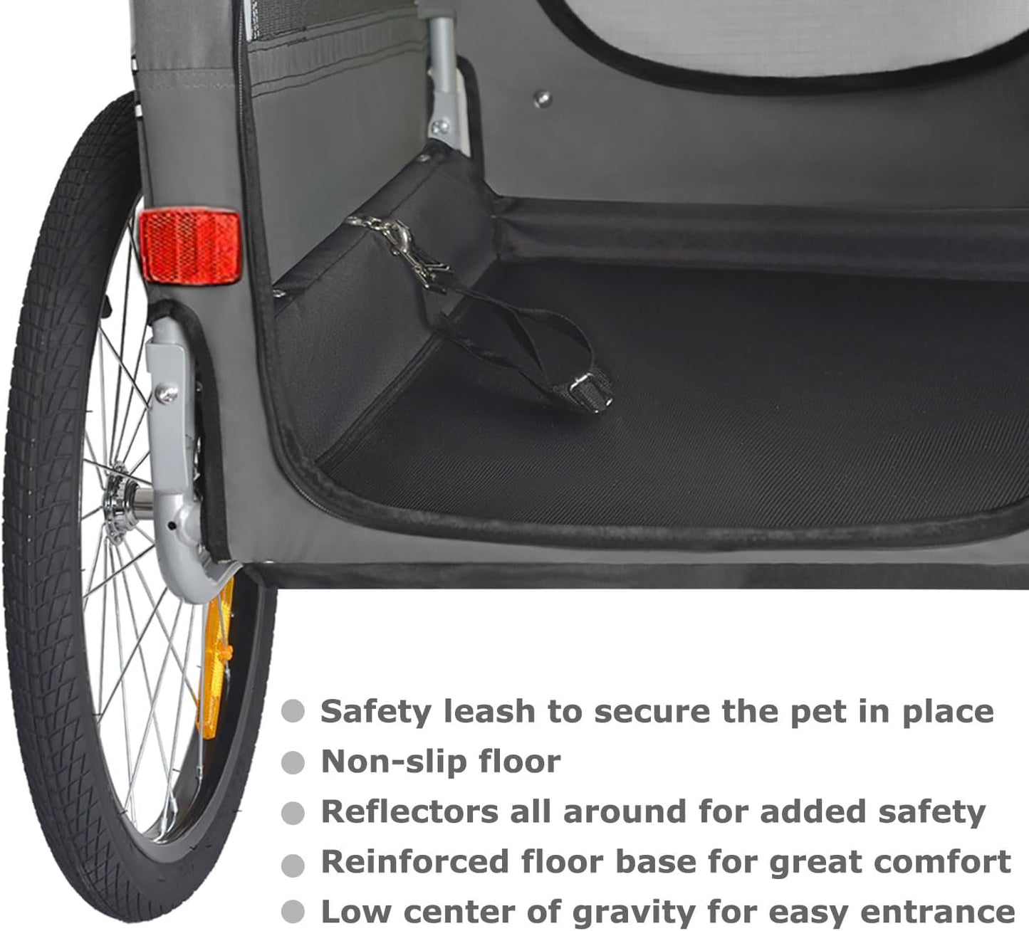 Fahrrad Hundeanhänger bis 23 kg, GRAU