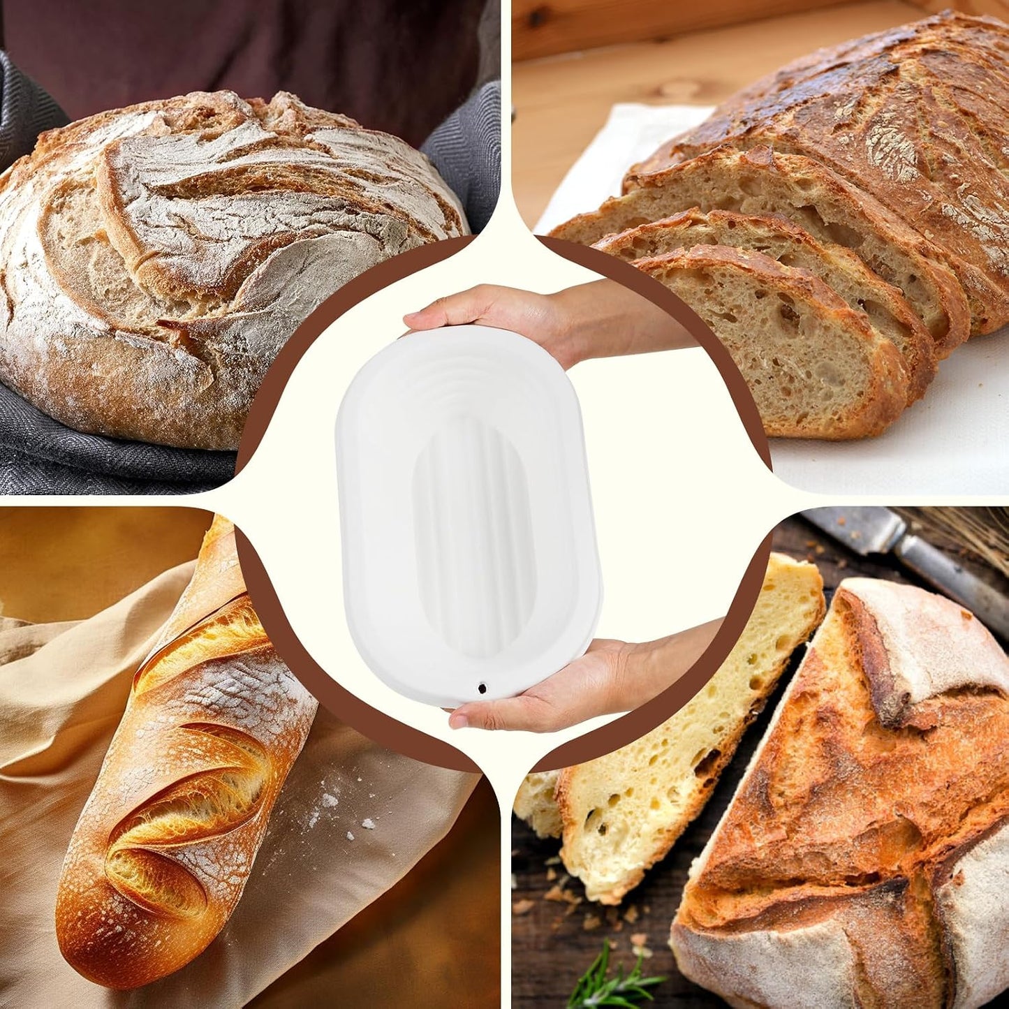 Gärkörbe für Sauerteigbrot, 2 Stück