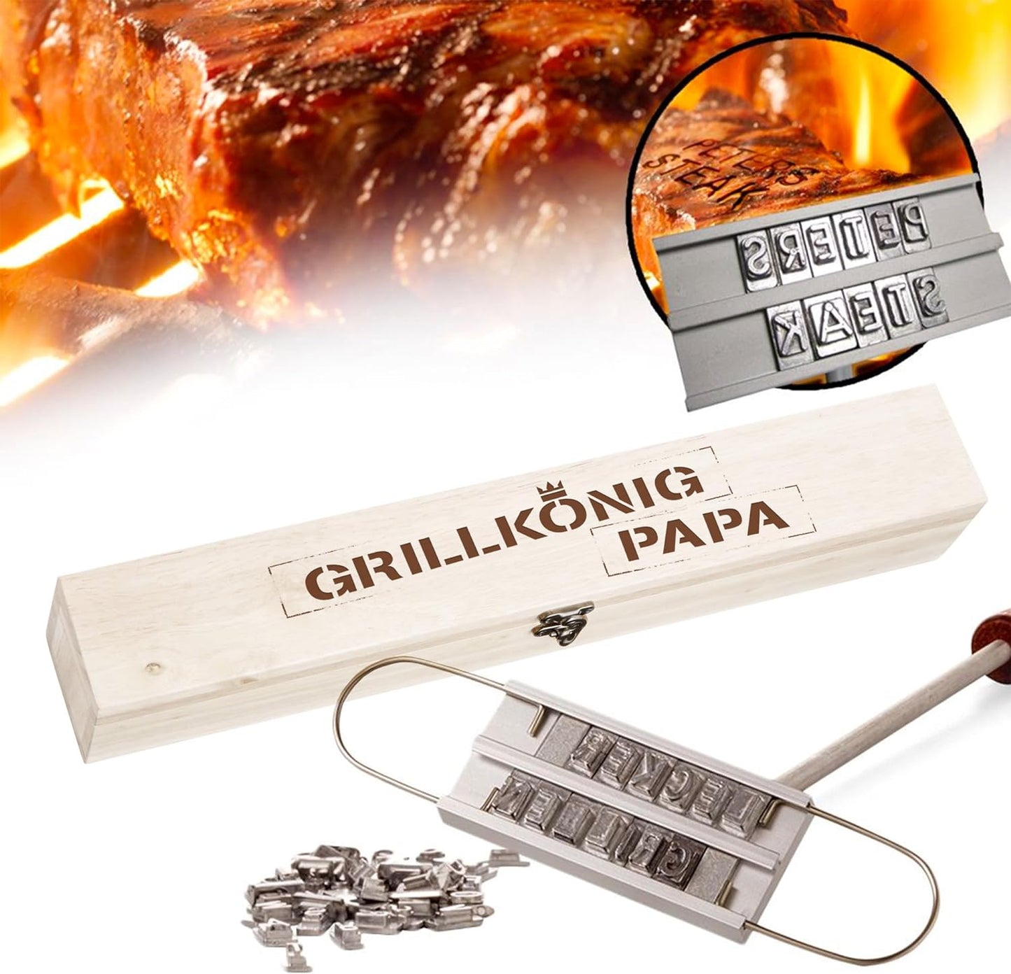Brandeisen, Grillbrandeisen inkl. Box mit Standardgravur