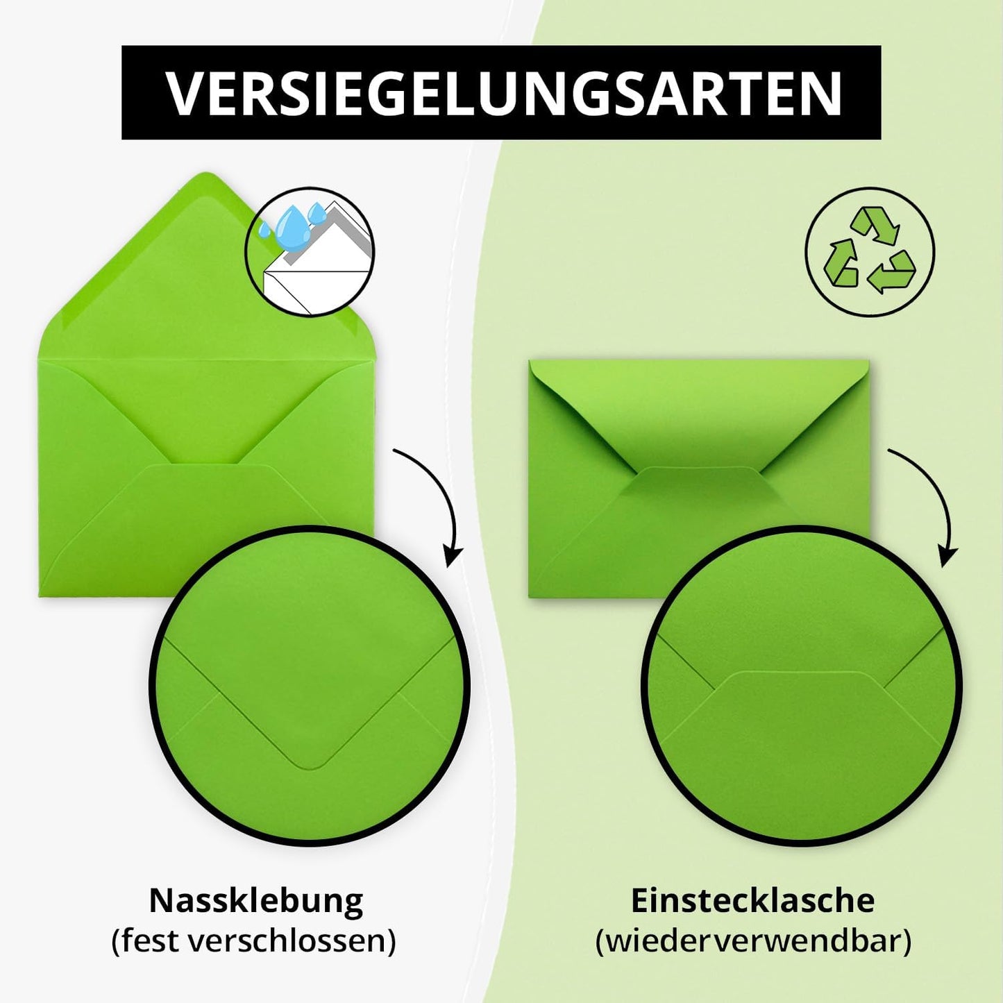 Briefumschläge DIN C6 (200 Stück), 200 Umschläge 24-Hellgrün