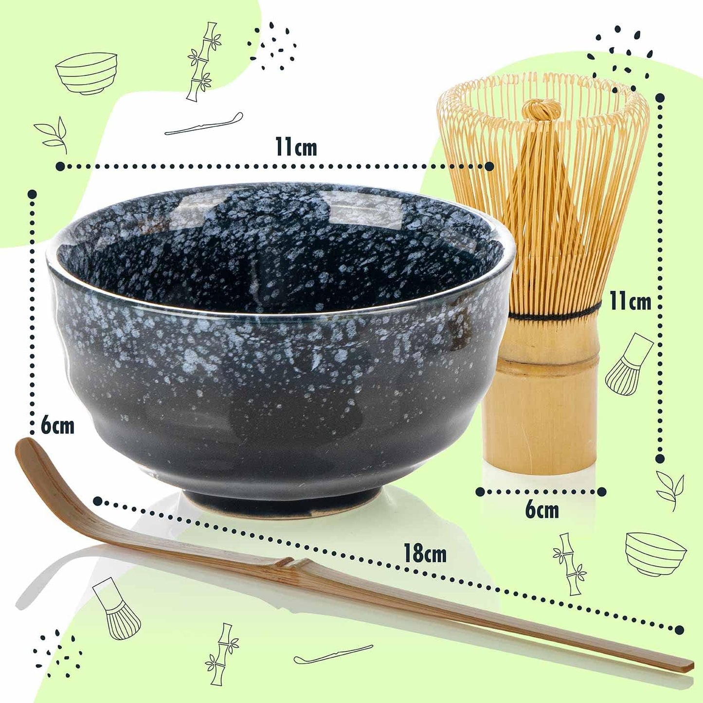Matcha Tee-Zeremonie-Set mit Schale & Zubehör, Tee Set