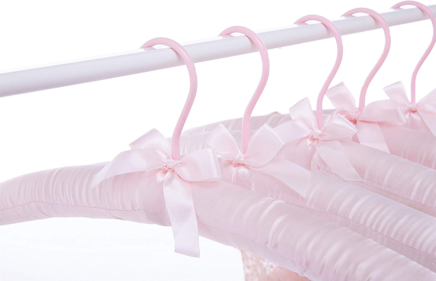5er-Set Satin-Kleiderbügel, Pink 5