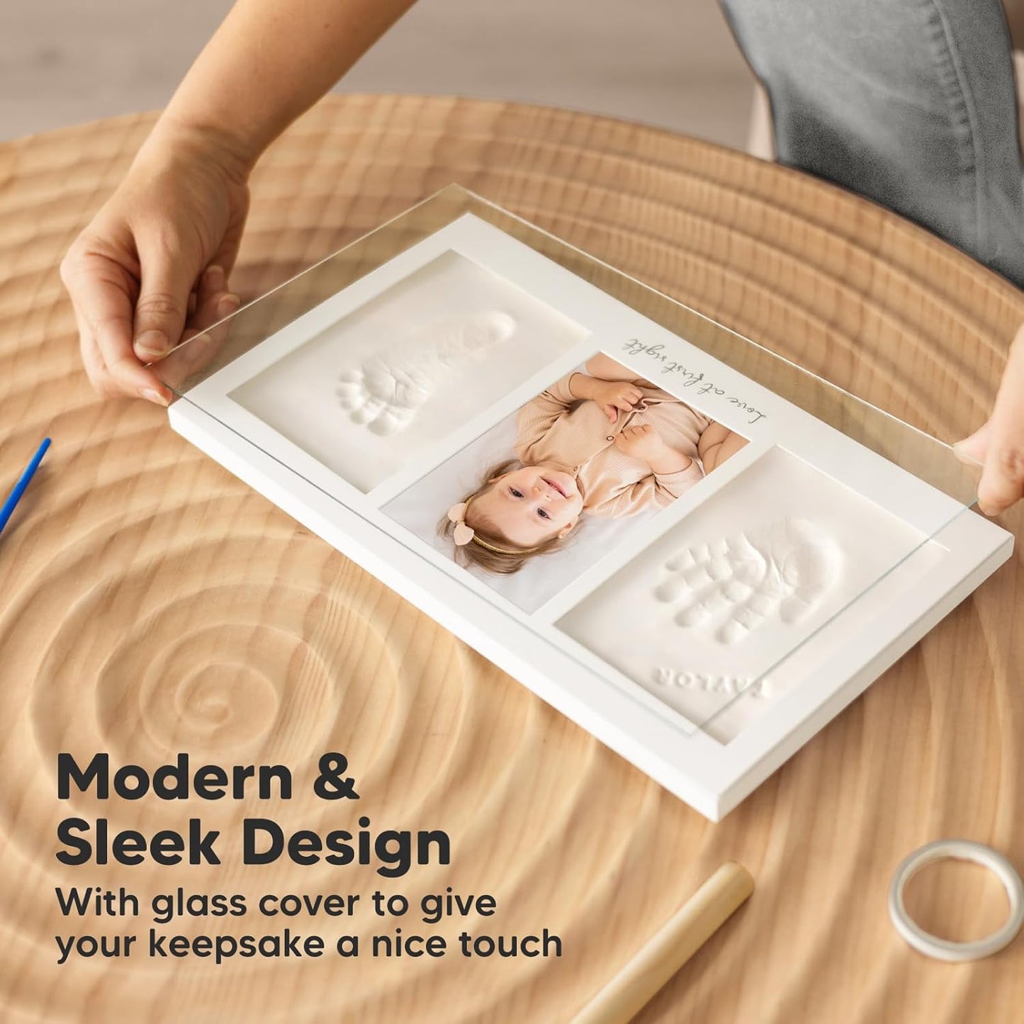 Hand- und Fussabdruck-Set, 33x20cm, Ash Wood Duo, 33cm x 20cm