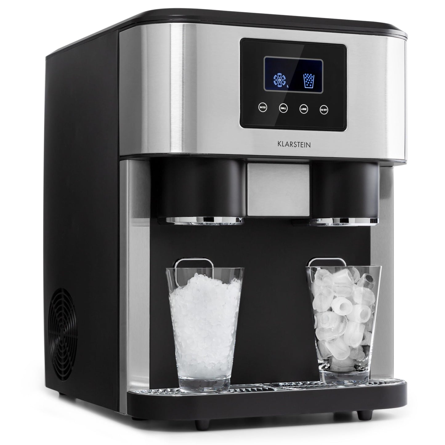 Eiswürfelmaschine Mini für Crushed & Bullet-Eis, Schwarz