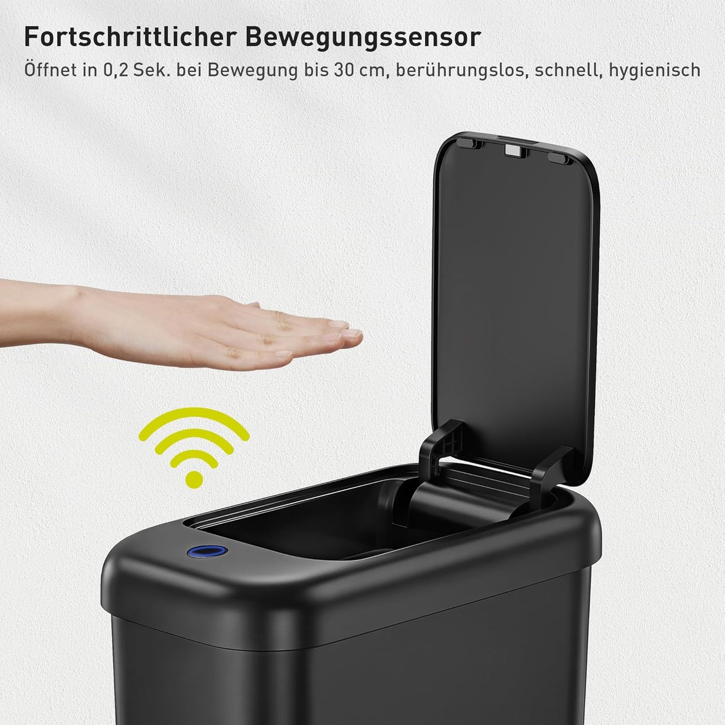 Automatischer Sensor-Mülleimer, Schwarz