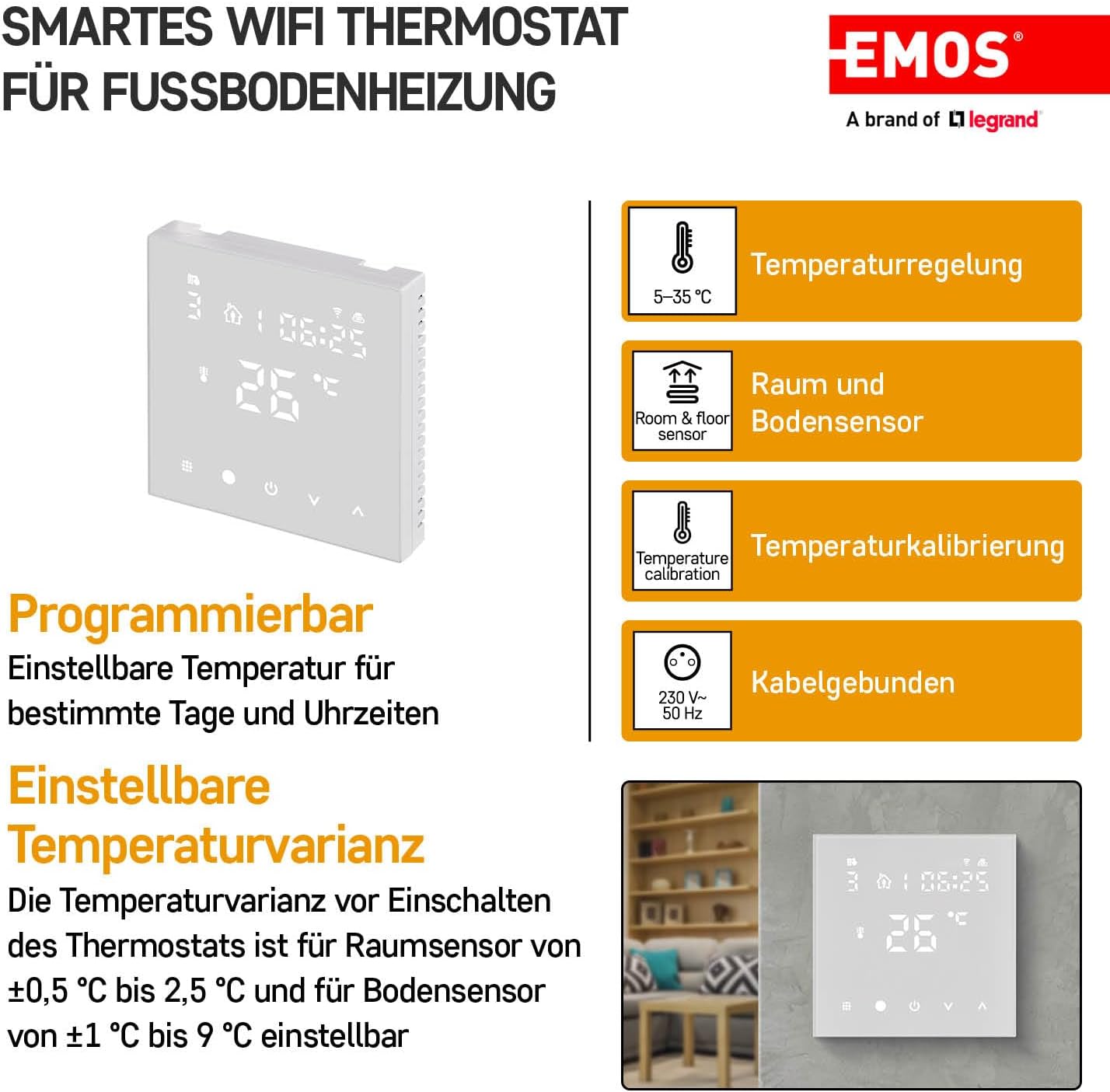 Smart Home Raumthermostat mit App-Steuerung