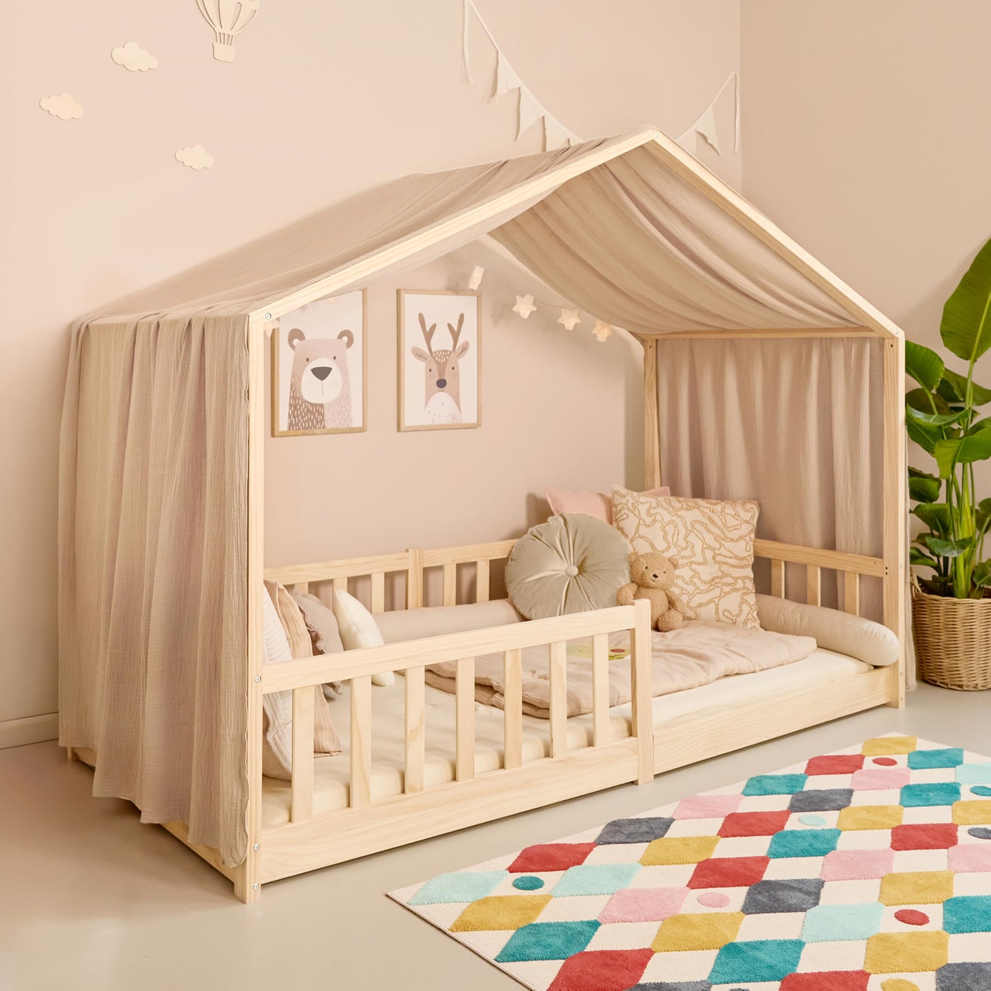 Himmelbettvorhang, Beige H320 x B135 cm (1er Pack)