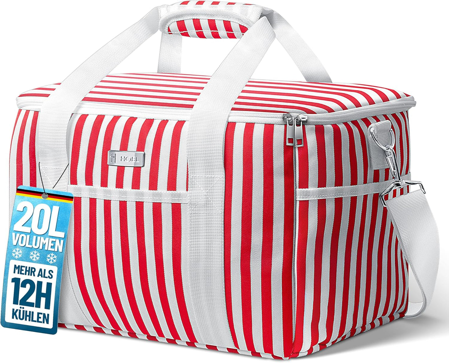 Faltbare Kühltasche 20L - Wasserdicht & Isoliert, 20L Rot