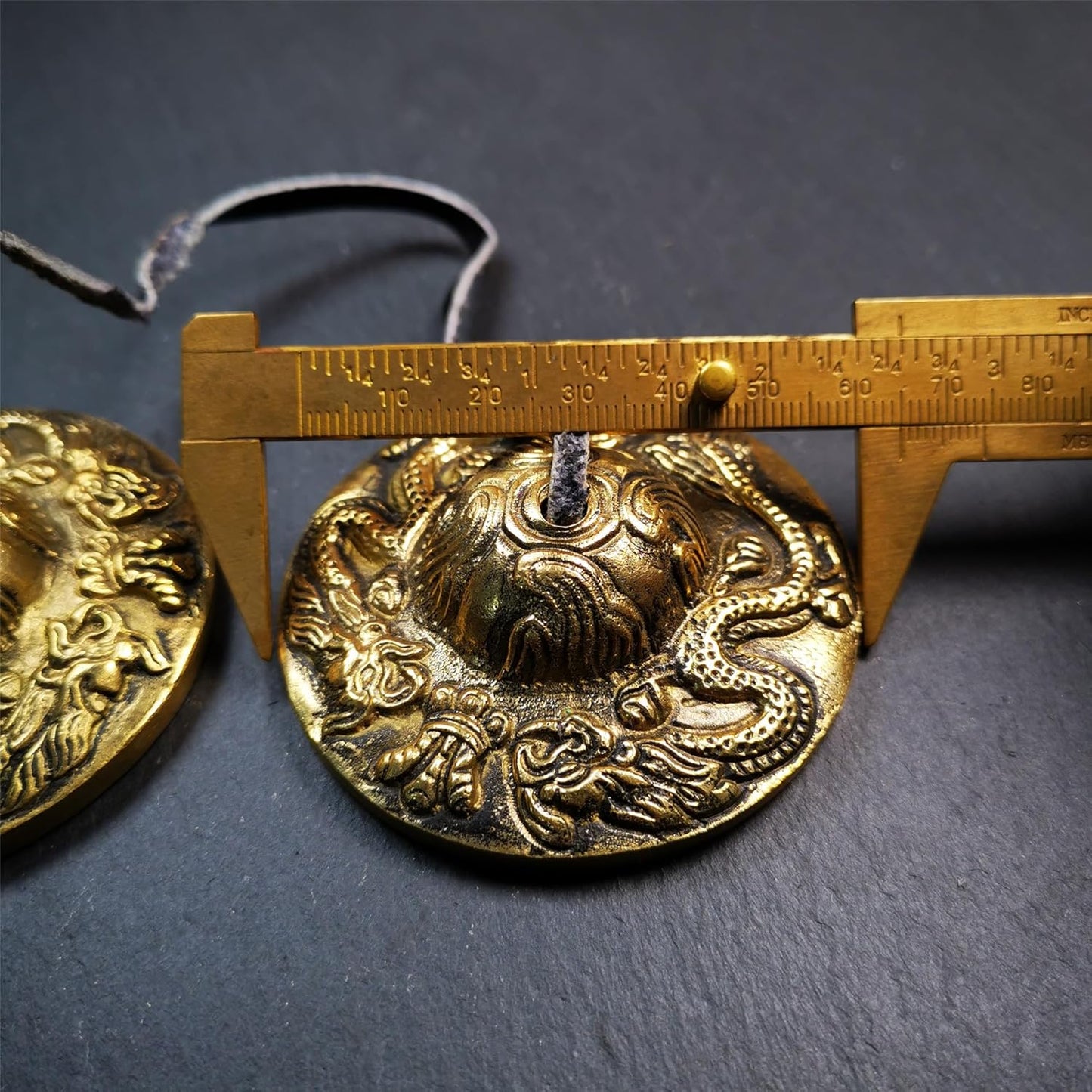 Tibetanische Fingerzimbeln für Meditation, Dragon(brass)