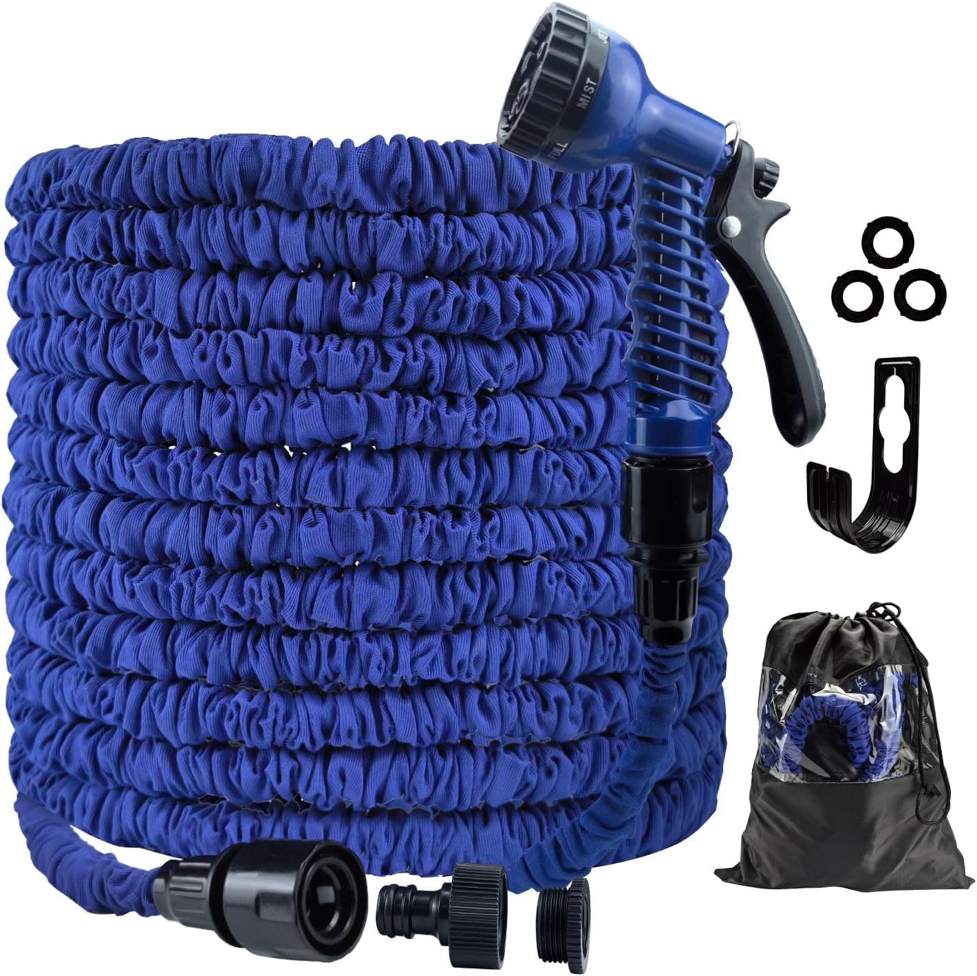 Flexibler Gartenschlauch mit 7 Funktionen, Blau-100ft